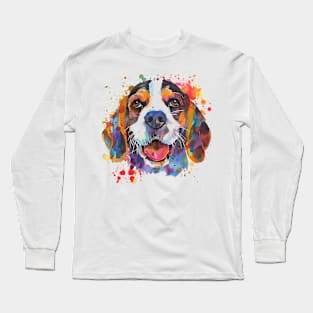 Beagle Water Color Pop Art for Dog Lover Long Sleeve T-Shirt